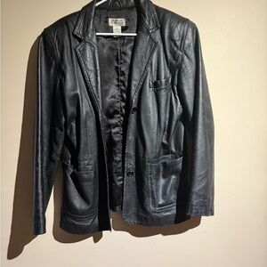 Stayle & Co Black Leather Blazer Jacket